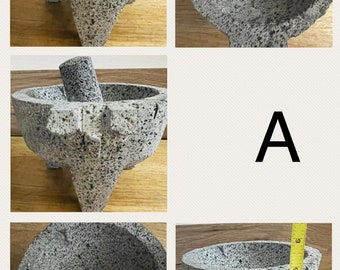 Molcajete/Tejolote Authentic Mexican Mortar & Pestle Made From Lava Rock “Pig”