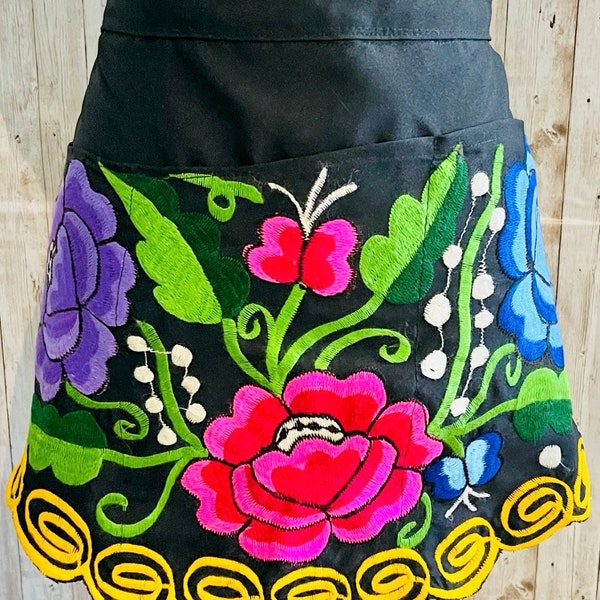 Mexican Embroidered Apron Etsy