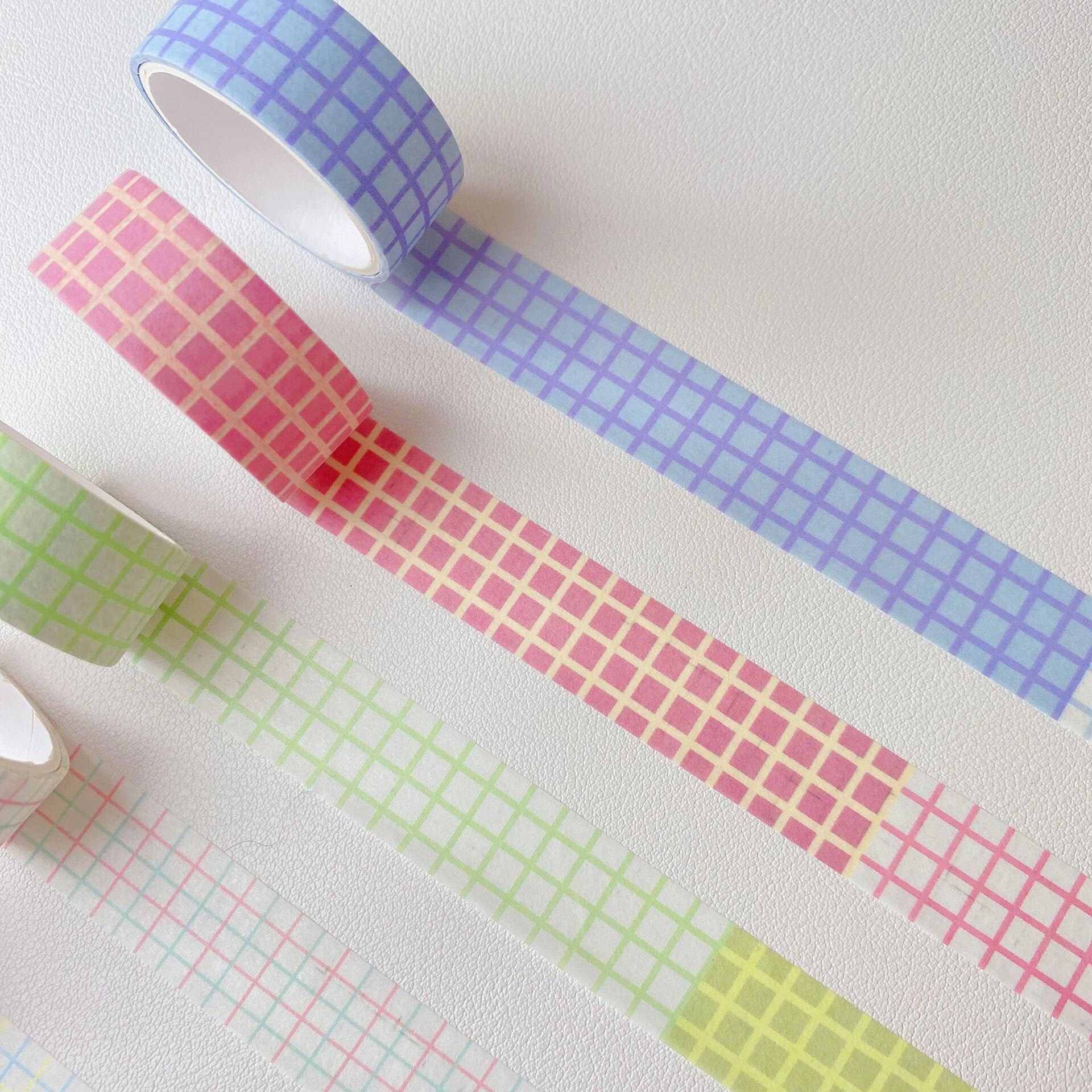 Grid Washi Tape Basic Masking Tape Planner Supplies Cute Etsy