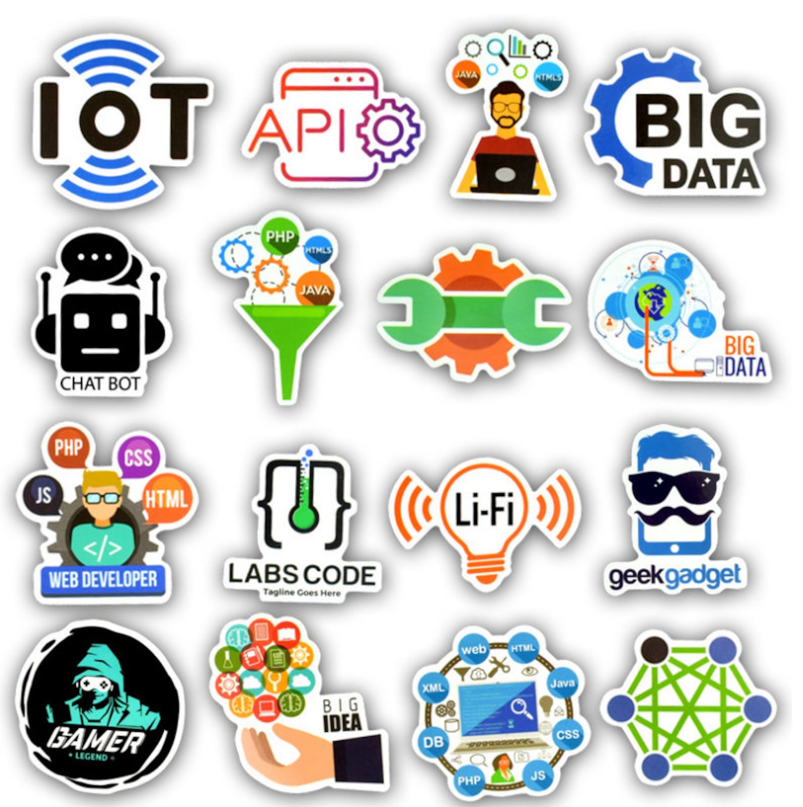 50 PCS Programming style stickers DIY Decoration | Etsy