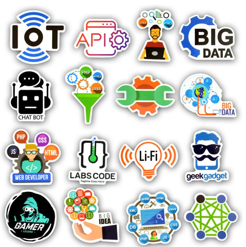 50 PCS Programming style stickers DIY Decoration | Etsy