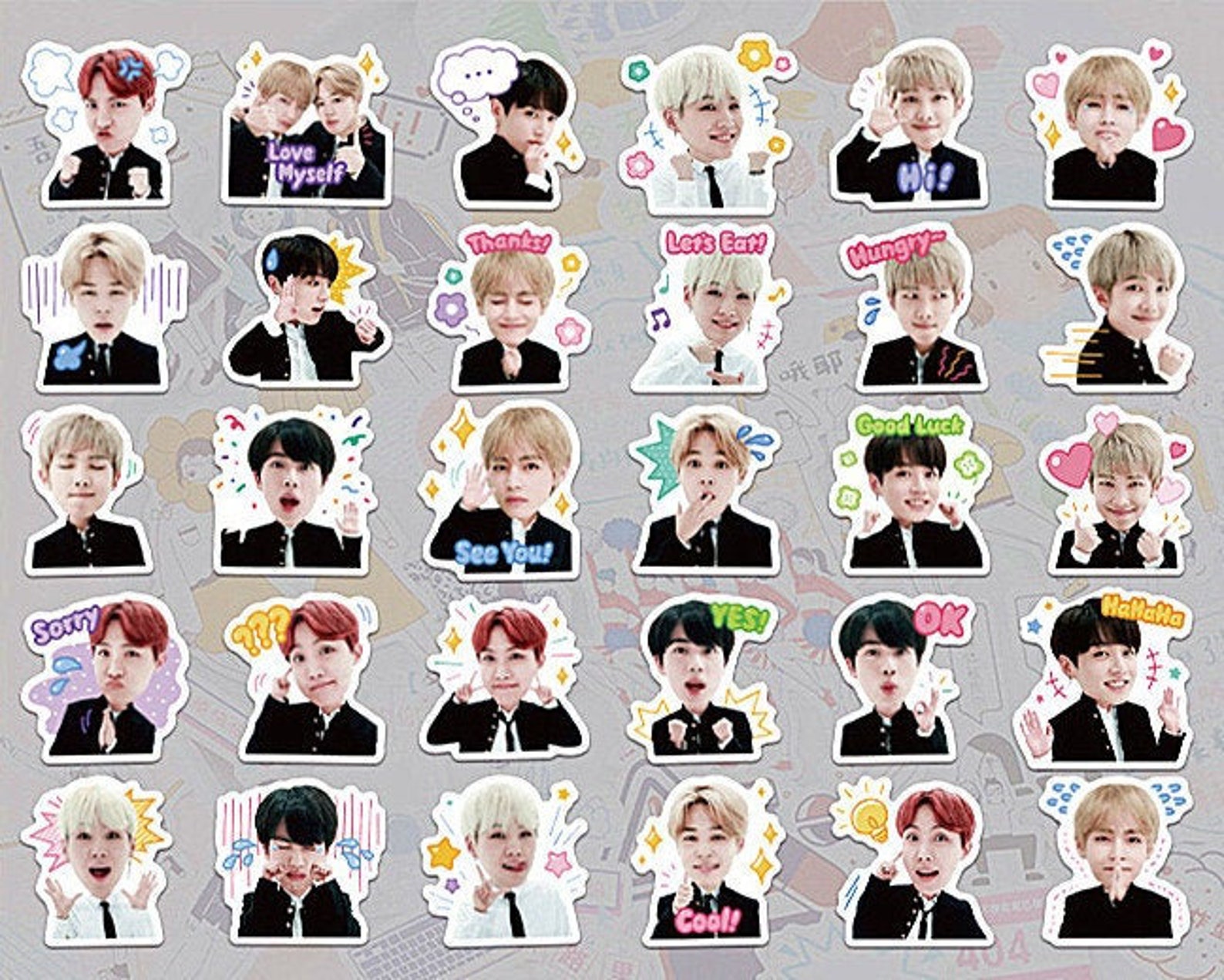 bts group stickers bts meme stickers planner supplies bts etsy