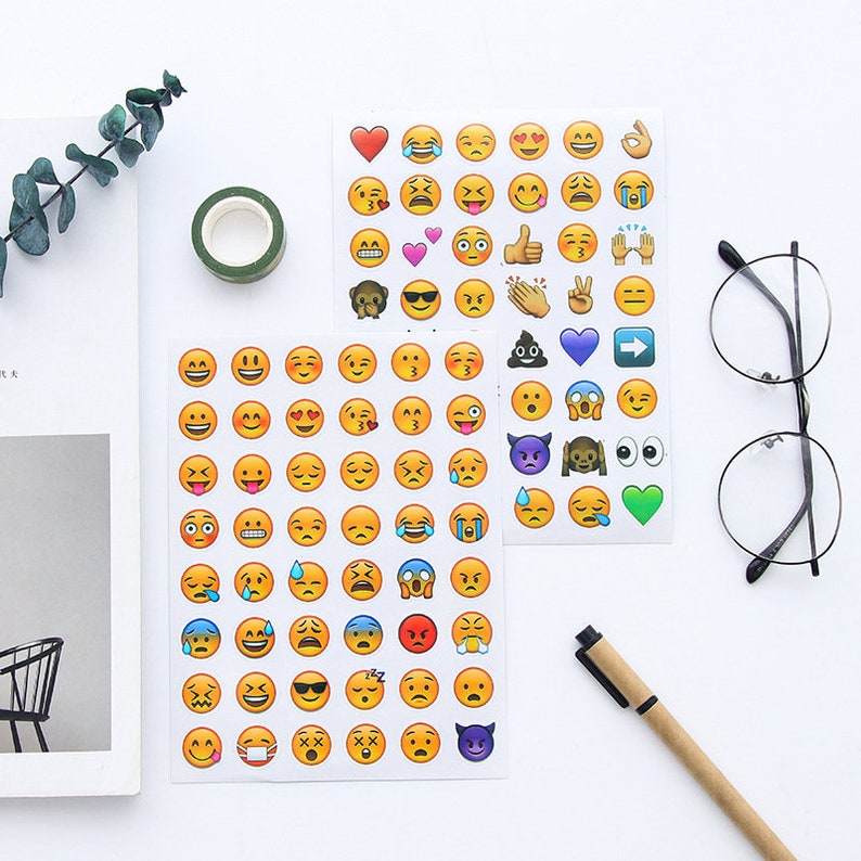  Apple  Emoji  Vinyl Sticker  Yellow Masking Emoji  Sticker  Set 