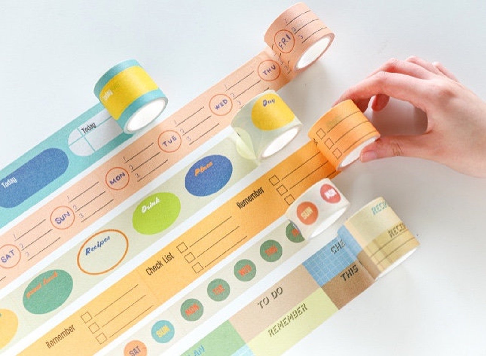 Daily Plan Washi Tape Timeble Washi Tape To Do List Tape Etsy