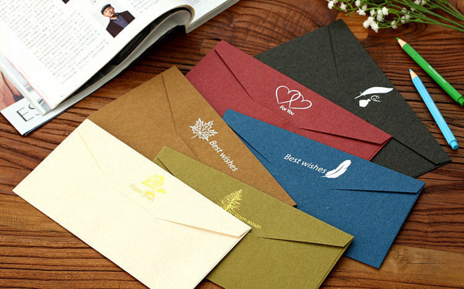 Craft Envelopes Best Wishes Envelopes Envelopes For Letters Etsy