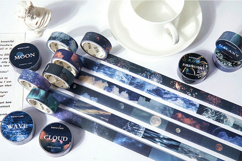 Night Sky Washi Tape Galaxy Washi Tape Ocean Tape Bullet image 0