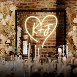 Custom Initals Neon Sign,Wedding Neon Signs Heart,Led Sign,Neon Wedding Light,Wedding Neon Sign,Neon Initials Sign,Custom Sign,Wedding Sign
