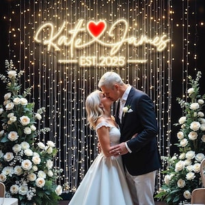 Benutzerdefinierte Hochzeit Neon Namen Schild mit Est, Hochzeitsschild, Herz Neon Schild,Neon Sign Hochzeit, Hochzeitszeremonie,Neon Schild, Hochzeit Led Neon Lights