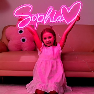 Custom Neon Sign For Kids Bedroom,Neon Sign,Home Wall Decor,Kid&#39;s Room Decor,Gift for Her,Personalized Gift,LED Neon Sign,Nursery Name Sign