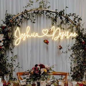 Letrero de neón personalizado para recepción de boda, luz de neón para boda, letrero de neón para boda, letrero de neón, regalos de boda, señalización de boda, letrero de boda iluminado