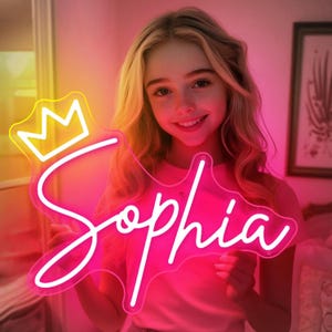 Custom Name Neon Sign for Kids,Kid&#39;s Name Neon Sign,Gift for Her,Personalized Gift,LED Neon Sign,Neon Sign,Neon Bedroom Sign,Dorm Neon Sign