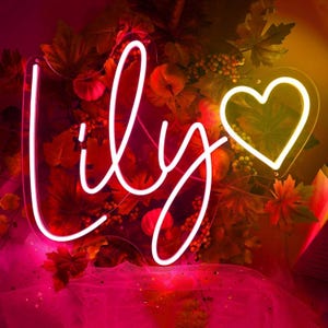 Neonbord aangepaste naam, decor kinderkamer, gepersonaliseerd cadeau, led-neonbord, neonlicht, neonreclame slaapkamer, neonreclamebalk, achternaam neonreclame