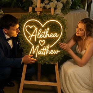 Benutzerdefinierte Hochzeit Name Neon Schild,Hochzeitsschild,Herz Neon Schild,Hochzeit Led Schild,Hochzeit Zeichen,Benutzerdefinierte Neon Schild,Nachname Neonschild,Neon Namen Schild