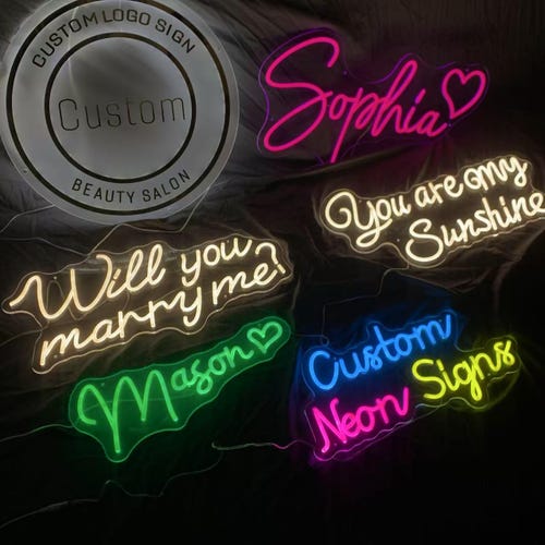 Insegna Al Neon LED Personalizzata 'Love Is In The Hair' - 41x20 Cm, USB, Per Parrucchieri E Decorazione