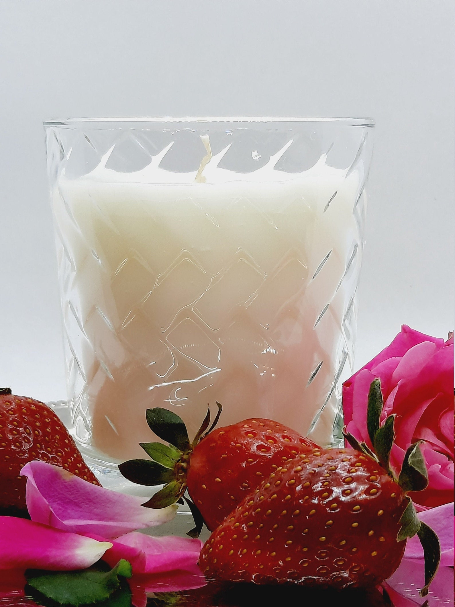Strawberry Rose Scented Candle12.5 OZSoy Blend Hand Etsy