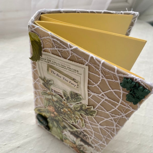 Fairy Junk Journal/memory keeping/soft green handmade diary/spring planner/handbound book
