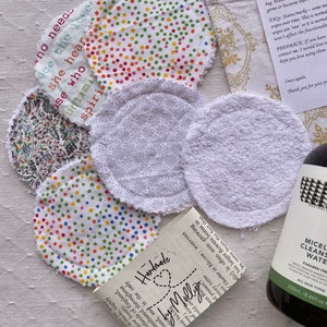 Reusable eco-friendly. Set of 6 face wipes / towelling / makeup removers / face rounds / cleaners wipe