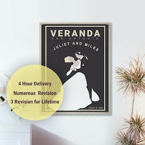 Wedding Gift for Couple Unique, Personalized Wedding Poster, 25th Wedding Anniversary Gift for Couple, Wedding Waltz Poster