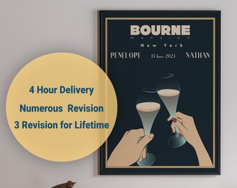 Personalized Wedding Poster: Unique Welcome to our Wedding Sign Art, Rehearsal Dinner Sign