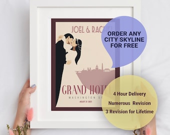 Personalized Wedding Art Poster | Custom Couple Memory (Digital)