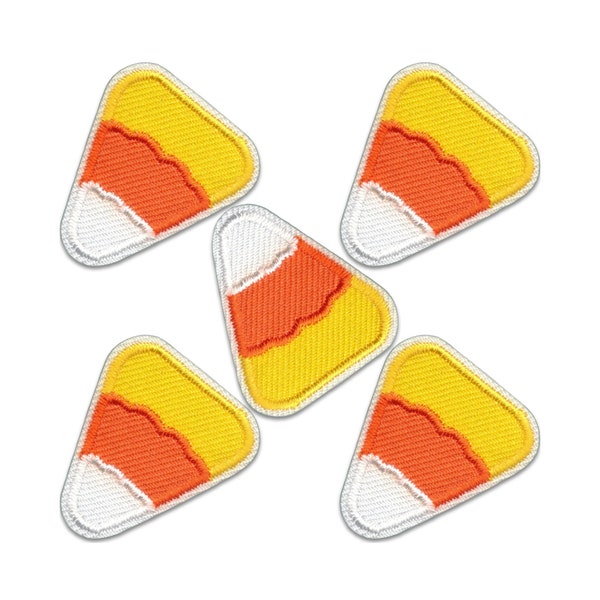 Candy Corn Patches (5-Pack) Halloween Embroidered Iron On Patch Applique