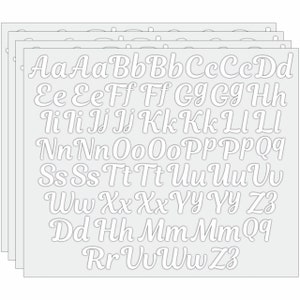 Ferro Cursivo em Letras (208 Peças) | Kit de remendo de transferência de ferro (4) maiúsculas e (4) minúsculas de cada letra, ótimo para projetos DIY