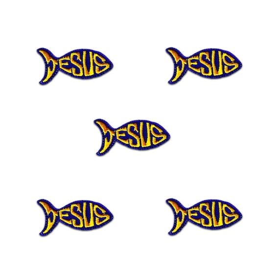 Jesus Fish Patches 5-pack Religious Iron on Patch Appliques | Etsy