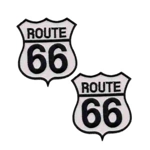 Route 66 Highway Sign (2-Pack) Iron On Patch - Free Shipping