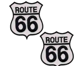 Route 66 Highway Sign (2-Pack) Iron On Patch - Free Shipping