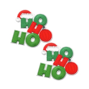 HOHOHO Patches (2-Pack) Christmas Embroidered Iron On Patch Applique