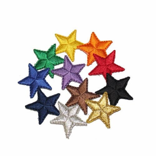 One Inch Star Patches 10 Pack Star Embroidered Patch Iron on - Etsy