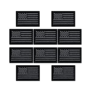 Petit écusson drapeau américain noir 2,5 cm de haut en fer sur appliqué (paquet de 10) - livraison gratuite
