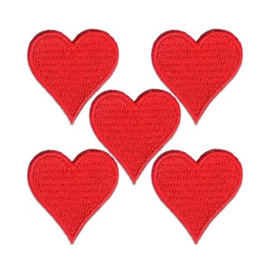 Heart Iron on Patch Embroidered Heart Iron On Patch Applique (5-Pack)- FREE SHIPPING