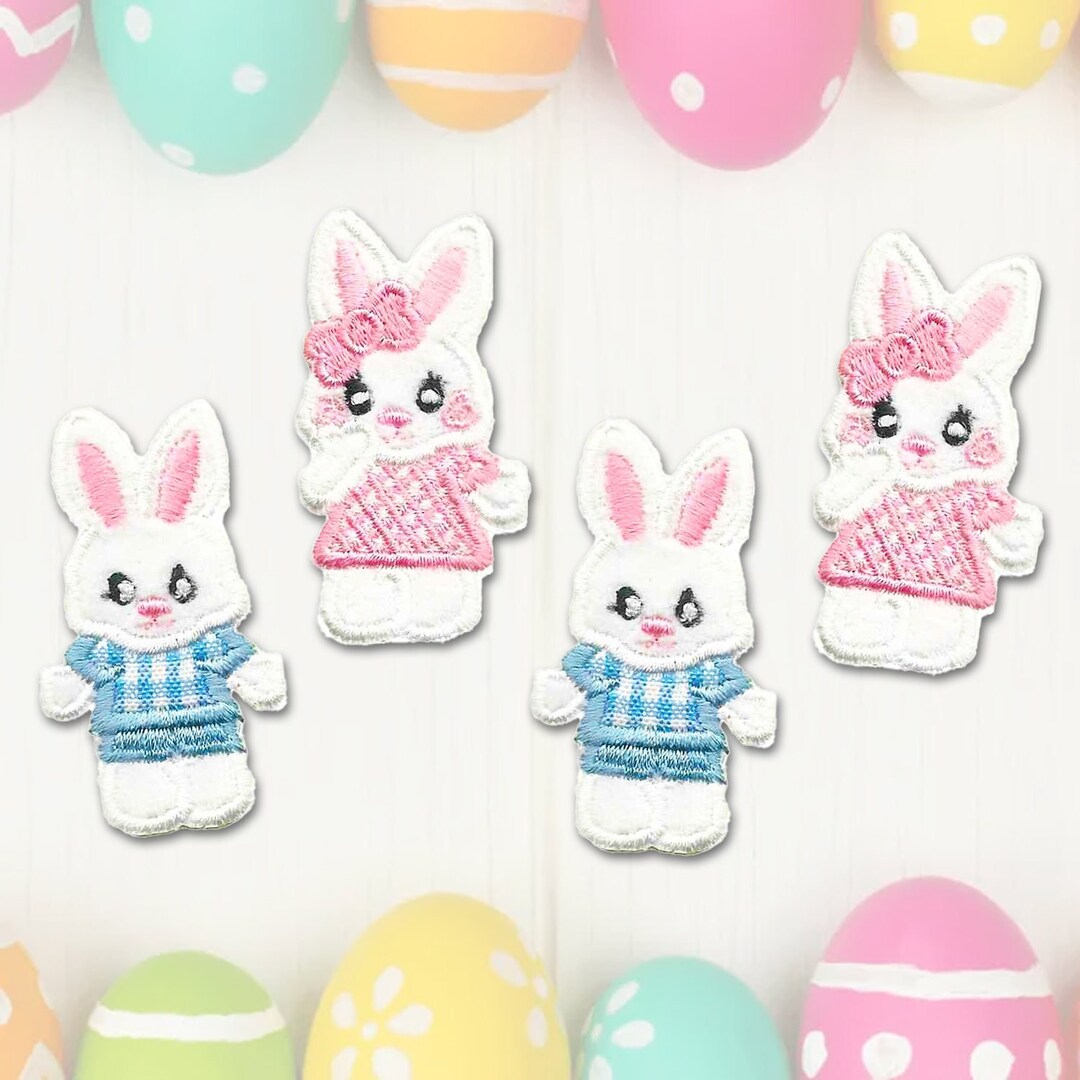Bunny Patches 4-pack Easter Embroidered Iron on Patch - Etsy