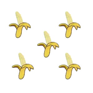Small Banana Fruit Patches (5-Pack) Fruit Embroidered Iron On Patch Appliques - FREE SHIPPING