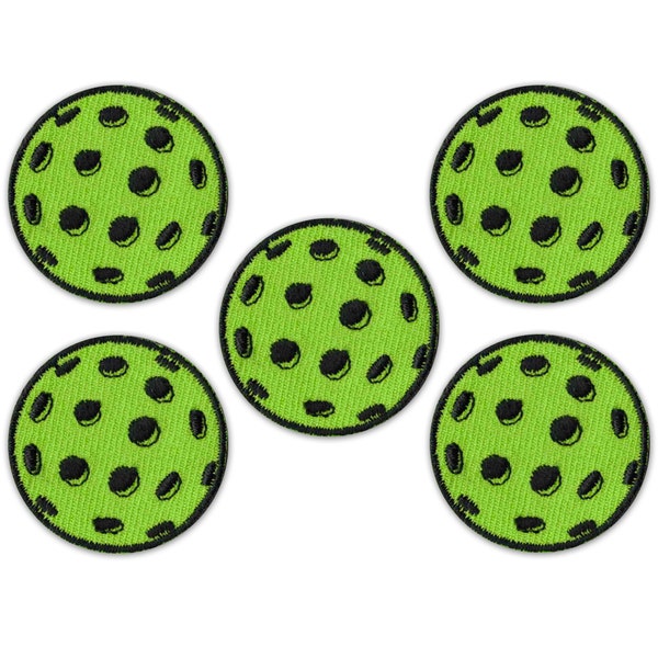 PickleBall Patches (5-Pack) Embroidered Iron on Appliques - Sports Patch - FREE SHIPPING