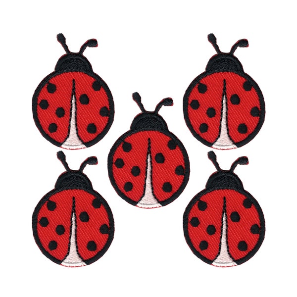 Petits patchs de coccinelle (paquet de 5) fer brodé d'insectes sur des appliques de patch - livraison gratuite