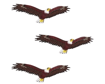 American Bald Eagle in Flight (3-Pack) Iron On Patch - FREE SHIPPING
