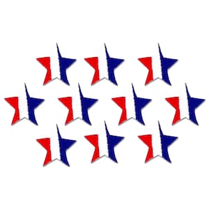 Red, White and Blue Star Patches (10-Pack) Star Embroidered Iron Patch Appliques - 1 Inch