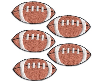 Football Patches (5-Pack) Sport Embroidered Iron On Patch Appliques