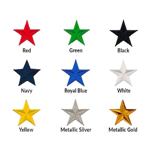 2 Inches Star Patches (5 Pack) Star Embroidered Iron On Patch Appliques