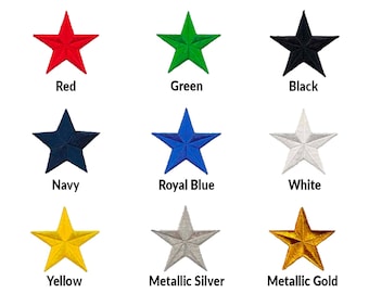 Parches de estrella de 2 pulgadas (paquete de 5) apliques de parche bordados con estrella para planchar