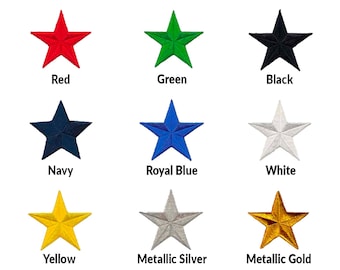 2 Inches Star Patches (5 Pack) Star Embroidered Iron On Patch Appliques