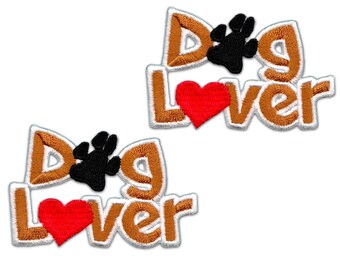 Hundeliebhaber Patches (2er-Pack) Tier gesticktes Aufbügler Applikationen