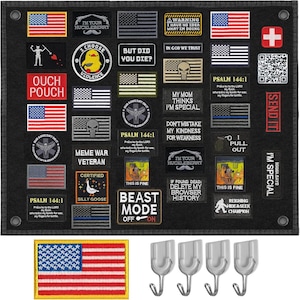 Tactical Patch Board | Morale Patch Hanging Wall Panel Display Holder for Military, Army, Combat, Uniform