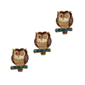 Winking Owl Iron on Patch (3-pack) - FREE SHIPPING
