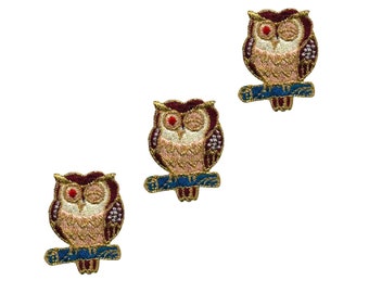 Winking Owl Iron on Patch (3-pack) - FREE SHIPPING