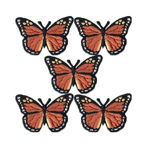 Monarch Butterfly Patches (5 Pack) Insect Iron On Patch Appliques - FREE SHIPPING