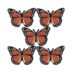 MISDONR 25pcs Rose Flowers Butterfly Embroidered Patches Iron On Patches  Applique for Clothes Jackets Jeans Pants Backpacks