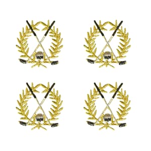 Golfembleempatches (4-pack) sportgeborduurde opstrijkpatchappliqué - klein